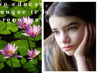 No educas, aunque te lo propongas. 