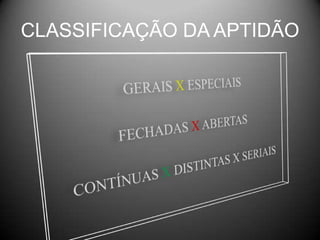 CLASSIFICAÇÃO DA APTIDÃO
 