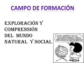 EXPLORACIÓN Y
COMPRENSIÓN
DEL MUNDO
NATURAL Y SOCIAL
 