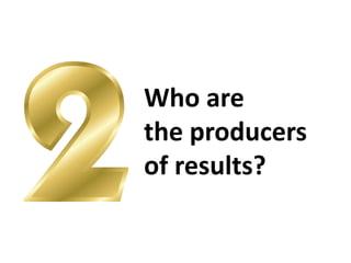 Who are 
the producers 
of results? 
 