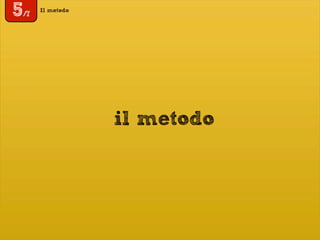 5/7
Il metodo
il metodo
 
