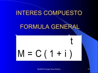 INTERES COMPUESTO FORMULA GENERAL 