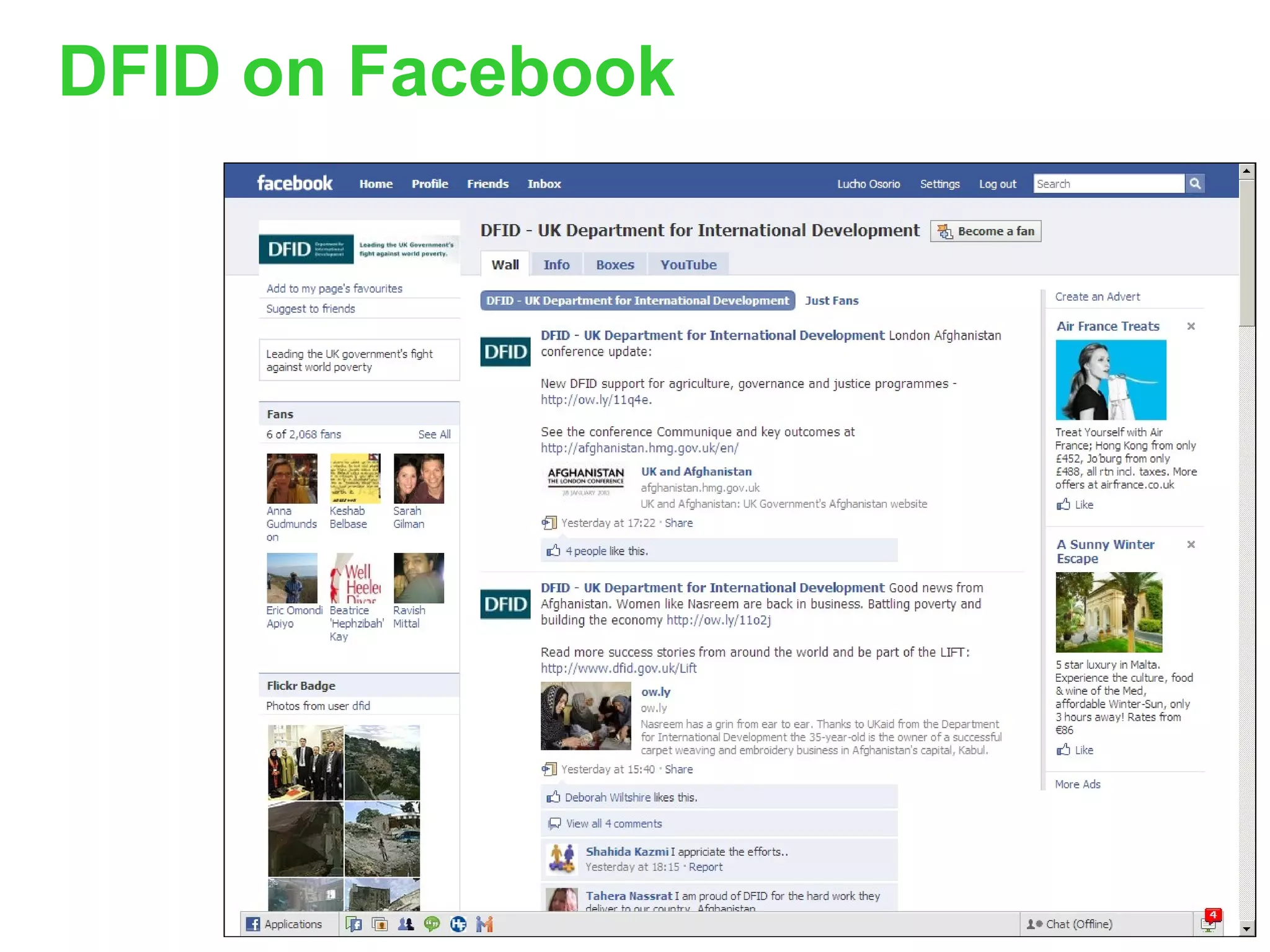 DFID on Facebook 