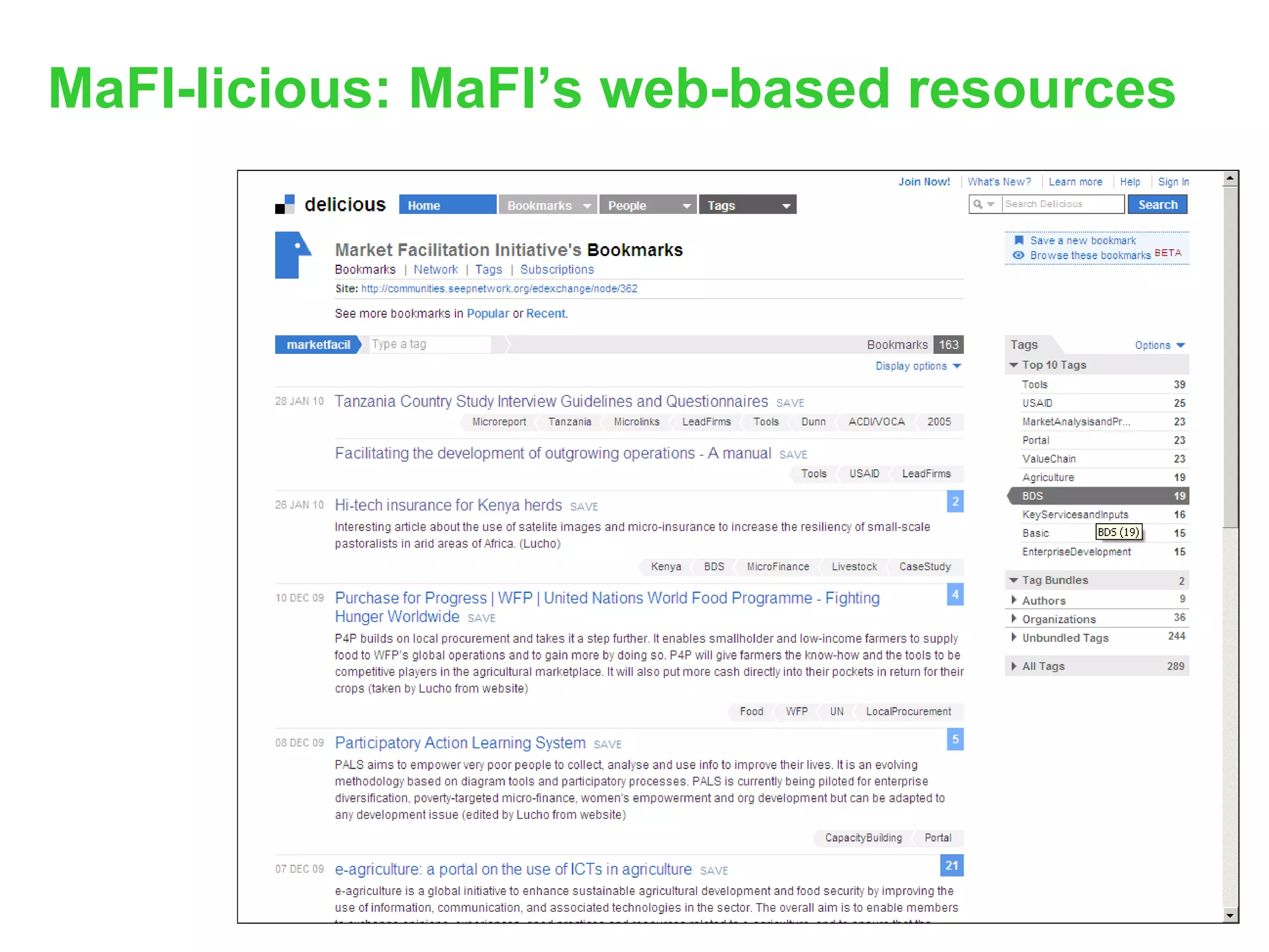 MaFI-licious: MaFI’s web-based resources 