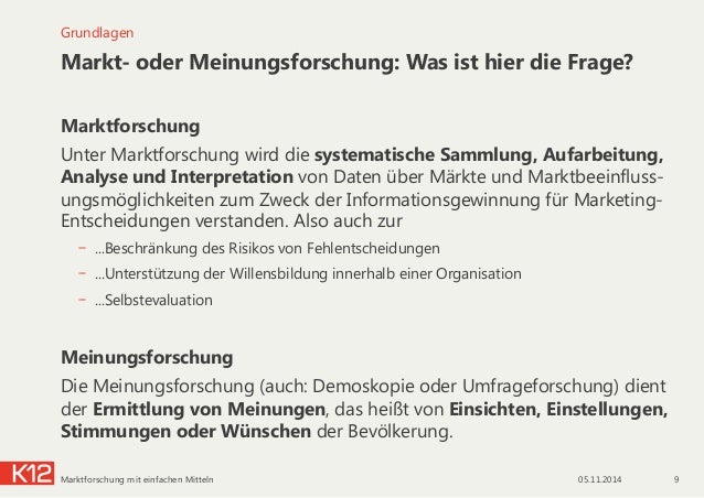 Marktforschung mit einfachen Mitteln