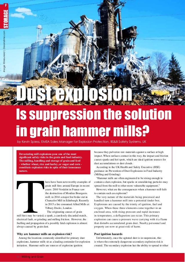 Dust explosion Is suppression the solution in grain hammer mills?