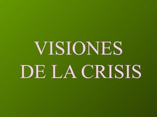 VISIONES  DE LA CRISIS 
