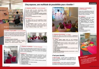 DOSSIER
C'est pour bientôt...
Le guide du lecteur : un guide complet de la Médiathèque est
en cours de réalisation. Chaque espace y sera détaillé et tous les
services proposés y seront répertoriés. La Médiathèque n'aura plus
de secret pour vous !
Le sentier de lecture : le parc extérieur entourant la Médiathèque
sera totalement réaménagé. Des bancs et fauteuils y seront installés.
Une ambiance zen et intimiste sera créée. Idéal pour la lecture !
Cinq espaces, une multitude de possibilités pour s'éveiller !
La salle d'actualité / rez-de-chaussée
Cet espace permet d'accéder à une grande variété de revues,
journaux, et à des ordinateurs avec accès Internet gratuit.
Depuis un an,leWIFI est à la disposition des usagers.Pendant
les beaux jours, un accès au patio extérieur est possible.
Qu'y trouve t-on ?
- des journaux français et étrangers.
- des revues classées par thèmes : actualités ; vie familiale ;
sports et loisirs ; sciences et techniques ; histoire et
géographie ; arts ; langues étrangères ; musique.
L'espace adulte / rez-de-chaussée
Une large variété de romans, documentaires, bandes
dessinées, romans graphiques, mangas, comics, est à
disposition des adultes et adolescents.
Un rayon est consacré aux ouvrages en grands caractères
pour les personnes malvoyantes. On y trouve également des
textes enregistrés.
Un coin jeux a été aménagé pour les enfants.
Qu'y trouve t-on ?
- des romans classés par ordre alphabétique d’auteurs
avec des rayons plus spéciﬁques : théâtre, humour, poésie,
biographie.
- des documentaires classés par thèmes : Idées et
croyances ; vivre en société ; nature et sciences de la
vie ; sciences et techniques ; arts et spectacles ; loisirs et
maison ; littérature et langues ; pays - régions.
L'espace musique / rez-de-chaussée
Envie d'écouter votre artiste préféré ou de faire des découvertes musicales ?L'espace musique offre un large choix parmi 13 200 CD ! Sans oublier lesconcerts : chaque année trois à quatre concerts gratuits sont organisésdans les murs de la Médiathèque.
Qu'y trouve t-on ?
- 13 200 CD : musique traditionnelle ; jazz ; blues ; rock international ; rockfrancophone ; musique classique ; musique contemporaine ; musiquenouvelle ; musique fonctionnelle ; musique de ﬁlm ; relaxation ; ambiance ;disques pour enfants ; variété internationale ; variété francophone.- des ouvrages musicaux.
- des DVD : ﬁlms pour adultes, concerts, comédies musicales, spectaclesmusicaux pour enfants.
- des bornes d'écoute avec casques individuels.
- des consoles de jeux.
- un coin jeux pour les enfants.
L'espace jeunesse / à l'étage
Un espace gai, coloré et cosy attend les bambins ! La Médiathèque
accueille aussi régulièrement les écoles et les structures Petite Enfance.
Qu'y trouve t-on ?
- des albums, romans, contes classés par ordre alphabétique
d'auteurs. Des rayons sont dédiés aux premières lectures, à la poésie
et au théâtre.
- des documentaires classés par thèmes : Idées et croyances ; vivre
en société ; nature ; sciences ; techniques ; arts et spectacles ; loisirs ;
corps humain ; santé ; pays.
- des revues.
- un espace dédié aux bandes dessinées.
- une salle multimédia avec des ordinateurs (jeux, encyclopédie en ligne)
et tables de travail.
- des DVD Jeunesse.
- une salle pour des animations (rencontres, clubs de lecture « accros
des livres » pour les 8/13 ans).
L'espace animation
rez-de-chaussée
Chaque année, la Médiathèque propose une
trentaine d'animations tout public.Gratuites,
elles permettent de découvrir des univers
artistiques variés et d'échanger.
Que s'y passe t-il ?
- des expositions en lien avec la saison
culturelle ou l'actualité de la Ville.
- des rencontres littéraires (Les Petites
parenthèses littéraires avec des libraires).
- les goûters-lectures pour les adultes
animés par les comédiens du Théâtre du
Reﬂet.
- les récréatines pour les enfants (animations
avec des conteurs et artistes).
- les cinémas du samedi et les cinémas du
mercredi.
- des concerts.
Retrouvez toute la programmation
sur www.saintsebastien.fr
Et à l'extérieur ?
- Pour stationner : un parking de 70 places
derrière la Médiathèque, rue Condorcet
- Une boîte de retour devant l'entrée pour
remettre vos documents en dehors des heures
d'ouverture de l'équipement.
Dans chaque espace, retrouvez les coups de cœur
de l'équipe de la Médiathèque et ceux des lecteurs !
Saint-Seb’ le mag 13Saint-Seb’ le mag 12
 