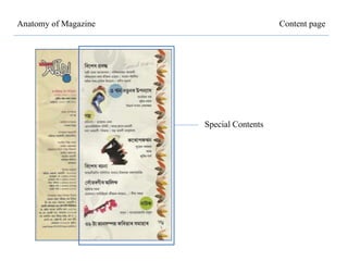 Anatomy of Magazine Content page
Special Contents
 