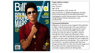 Analysis of audience profiling of a music magazine | PPTX