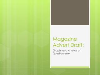 Magazine
Advert Draft:
Graphs and Analysis of
Questionnaire
 