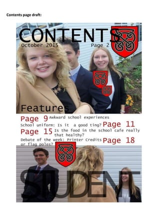 Contents page draft:
 