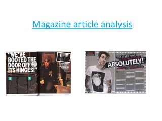 Magazine article analysis
 