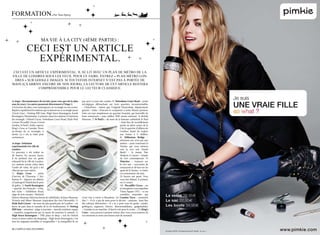 fOrmaTiOn.                                 par Yass ajang




                              ma vie à La CiTy (4ème parTie) :

               CeCi esT un arTiCLe
                 expérimenTaL.
CeCi esT un arTiCLe expérimenTaL. iL se LiT aveC un pLan de méTrO de La
viLLe de LOndres sOus Les yeux. pOur Ce faire, enTrez « pLan méTrO LOn-
 dres » sur gOOgLe images. si TOuTefOis inTerneT n’esT pas à pOrTée de
main (ça arrive enCOre de nOs jOurs), La LeCTure de CeT arTiCLe resTera
              COmpréhensiBLe pOur Le LeCTeur CLassique.


1e étape : Reconnaissance du terrain (pour ceux qui ont le plan         pas avoir à jouer des coudes. 6) Tottenham Court Road – point
sous les yeux). Les autres passeront directement à l’étape 2.           névralgique débouchant sur trois quartiers incontournables
A la lecture du plan, vous remarquerez un rectangle en son centre.      – ChinaTown : mieux que l’original Newyorkais, dépaysement
Repérez rapidement les stations qui se situent sur ce rectangle jaune   garanti – Soho : d’aucuns le comparent à notre Marais parisien,
(Circle Line) : Notting Hill Gate, High Street Kensington, South        Soho est tout simplement un quartier branché, qui fourmille de
Kensington, Westminster. A présent, situez les stations à l’intérieur   bons restaurants – sans oublier THE musée national : le British
du rectangle : Oxford Circus, Tottenham Court Road, Hyde Park           Museum. 7) St Paul’s – du nom de la fameuse cathédrale St Paul
Corner, Piccadily Circus, Covent                                                                               – haut lieu de recueillement
Garden, St Paul’s. Enfin, repérez                                                                               perdu en plein centre de la
King’s Cross et Camden Town                                                                                     City, le quartier d’affaires de
au-dessus de ce rectangle, à                                                                                    Londres, hanté de traders
droite. Ça y est, la visite peut                                                                                aux bonus à 6 chiffres.
commencer.                                                                                                      8) Millenium Bridge –
                                                                                                                attention ceci n’est pas une
2e étape : Initiation                                                                                           station – pont traversant la
expérimentale à la ville de                                                                                     Tamise, qui vous mènera
Londres                                                                                                         vers la rive sud (South
Ce parcours a été réalisé en                                                                                    Bank) – le musée Tate
48 heures. En aucune façon,                                                                                     Modern s’y trouve – temple
il ne prétend être un guide                                                                                     de l’art contemporain. 9)
exhaustif de la ville de Londres.                                                                               Waterloo – toujours sur
Les stations seront citées dans                                                                                 la rive sud – succession de
l’ordre de visite, tel qu’il a été                                                                              restaurants et de bars sur les
effectué par moi-même.                                                                                          quais de la Tamise – à visiter
1) King’s Cross – point                                                                                         (et consommer) de nuit.
d’arrivée de l’Eurostar. 1 bis)                                                                                 24 heures ont passé. Vous
Station X – déposer ses affaires                                                                                vous êtes délassé. A présent,
à l’auberge/à l’hôtel/chez le pote                                                                              on s’y remet.
de galère. 2) South Kensington                                                                                  10) Piccadilly Circus – ses
– quartier des Français – riche,                                                                                écrans géants vous rappelant
très riche – Exhibition Road,                                                                                   Times Square (NY) – et ses
siège de trois musées : National                                                                                comédies musicales qui
History Museum (bâti sous forme de cathédrale), Science Museum,         n’ont rien à envier à Broadway. 14) Camden Town – comment
Victoria and Albert Museum (équivalent des Arts Décoratifs). 3)         dire ? – il n’y a pas de mots pour le décrire – essayons : haut lieu
Hyde Park Corner – du nom du plus grand parc de Londres – un            des cultures alternatives – il y en a pour tous les goûts : punks,
havre de paix dans le tumulte de la vie londonienne. 4) Notting         gothiques, rappeurs, électro, altermondialistes, gadgetophiles
Hill Gate – attention : piège à touristes – marché extérieur exquis     – Camden et ses marchés : il faut le voir pour le croire…15) King’s
– toutefois congestionné par la masse de touristes le samedi. 5)        Cross – vous pouvez à présent rentrer chez vous, vous remettre de
High Street Kensington – THE place to shop – exit les Oxford            vos émotions et avoir une bonne nuit de sommeil.
street et autres enfers du shopping – High Street Kensington, c’est
tous les magasins possibles et imaginables + la tranquillité de ne

34 / campus mag decembre                                                                                                                          decembre campus mag / 35
 