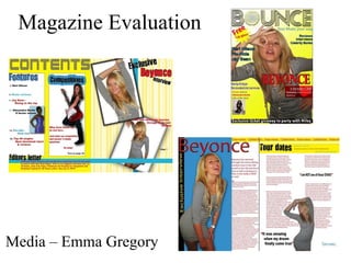 Magazine Evaluation Media – Emma Gregory 