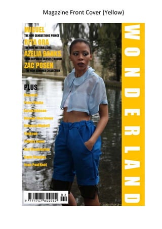Magazine Front Cover (Yellow)
 