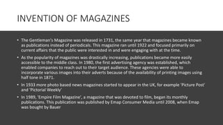 Magazine First Published Magazine industry | PPTX