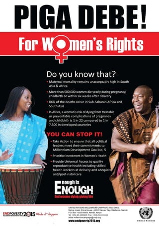 30   African Development Dialogue January - April 2009
 