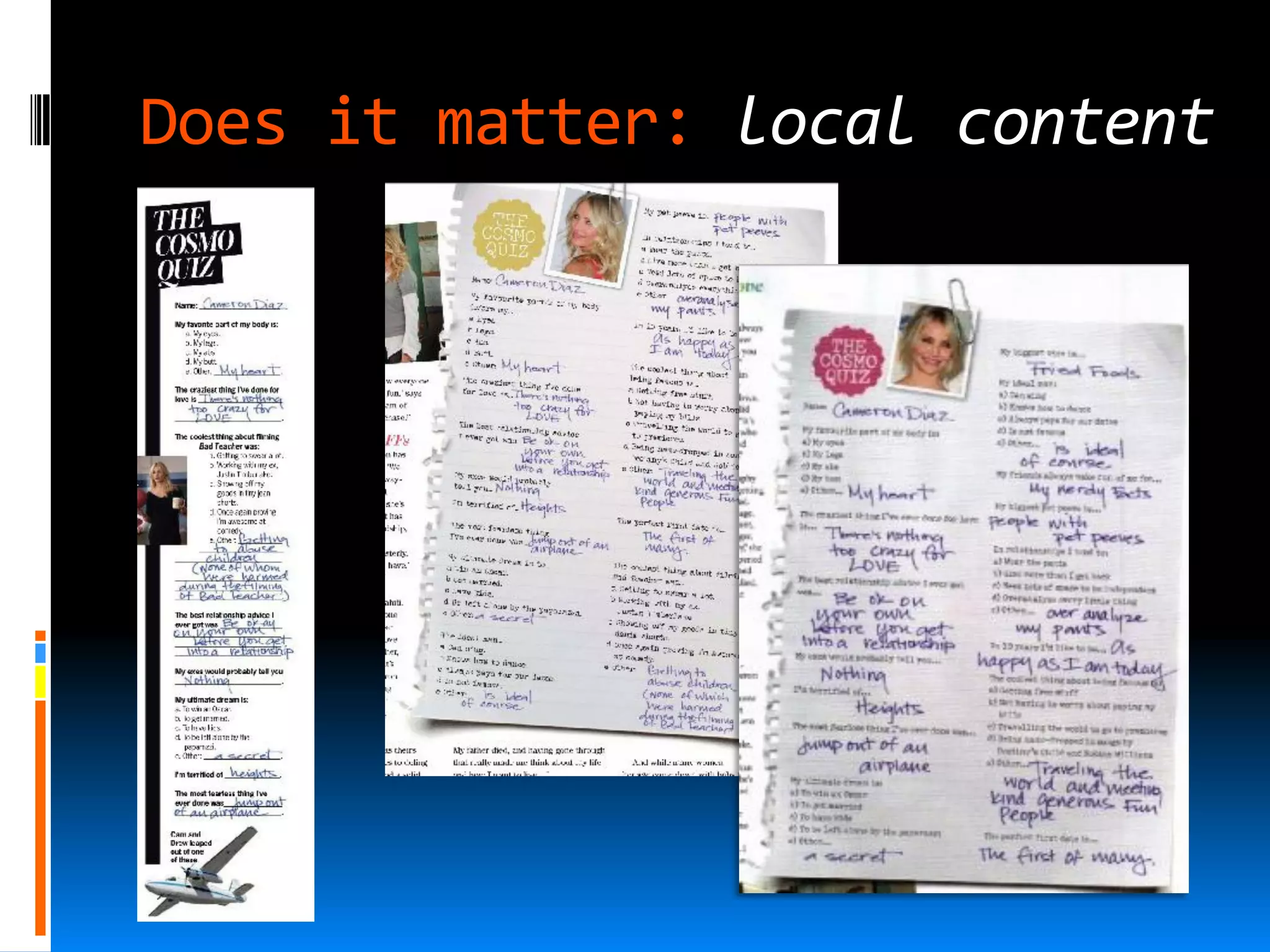 Does it matter: local content
 