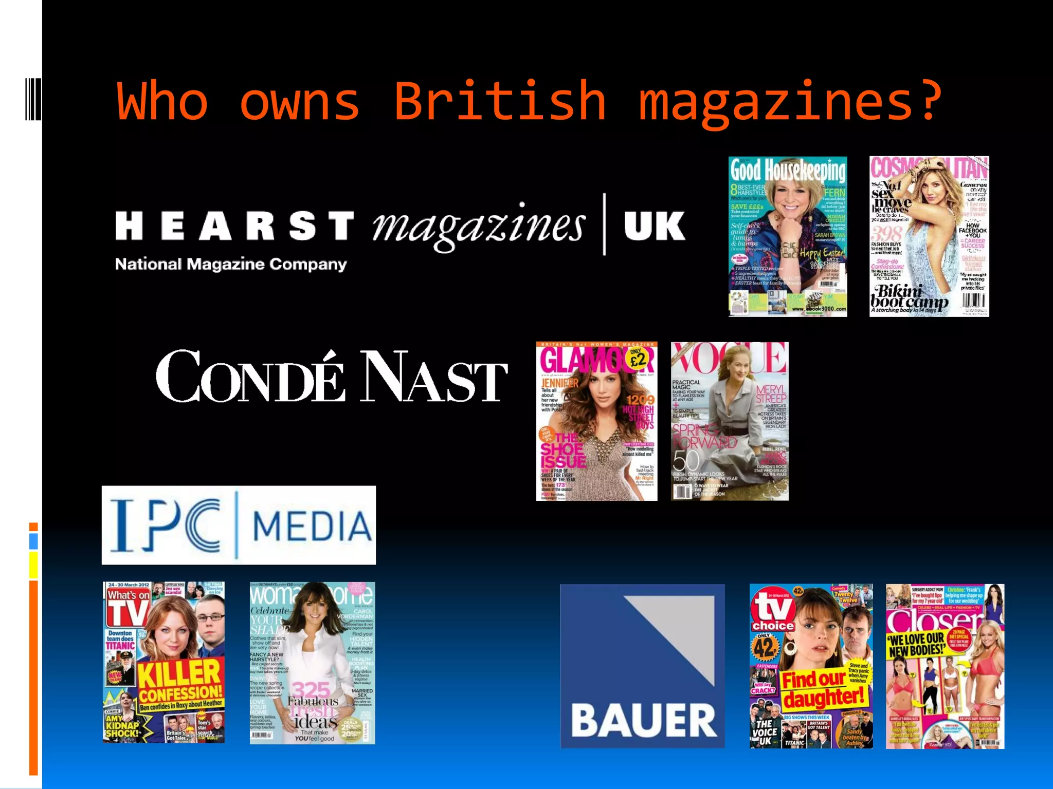 Who owns British magazines?
 