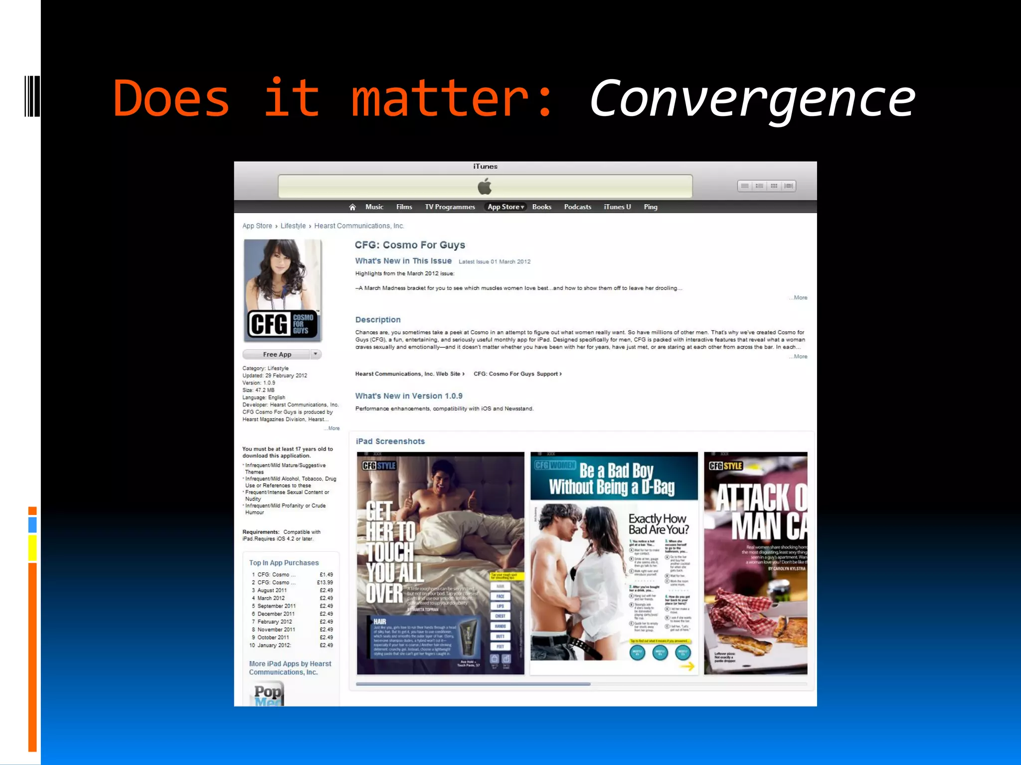 Does it matter: Convergence
 