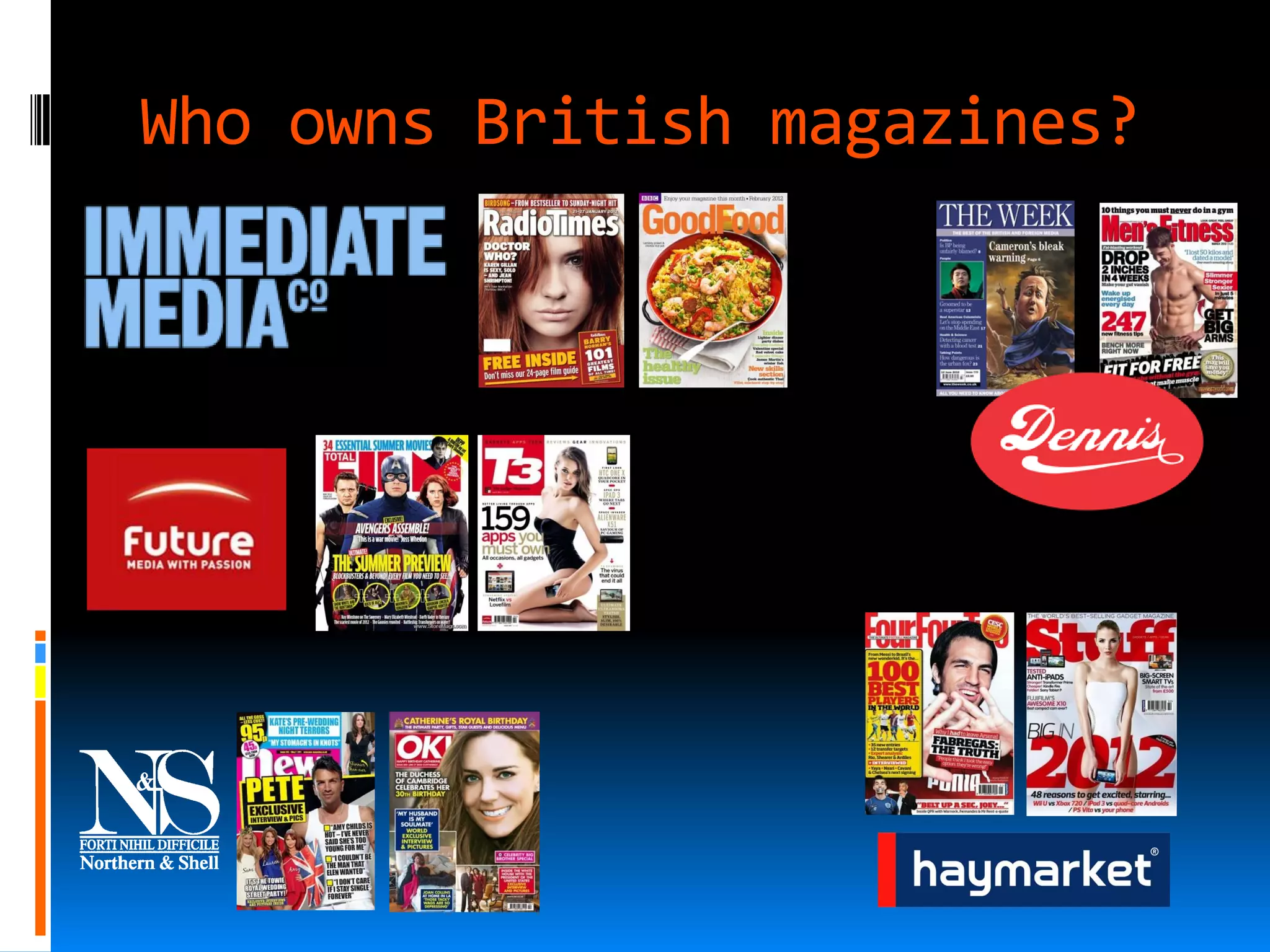 Who owns British magazines?
 
