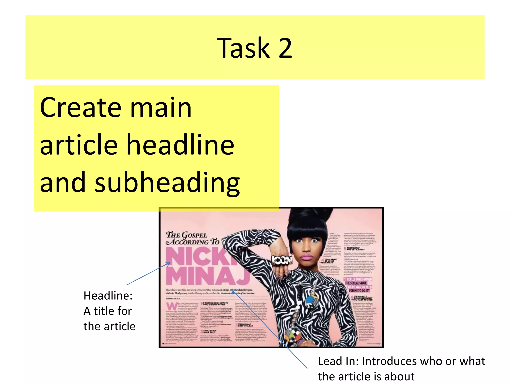 Magazine Practical Tasks 1 | PPTX