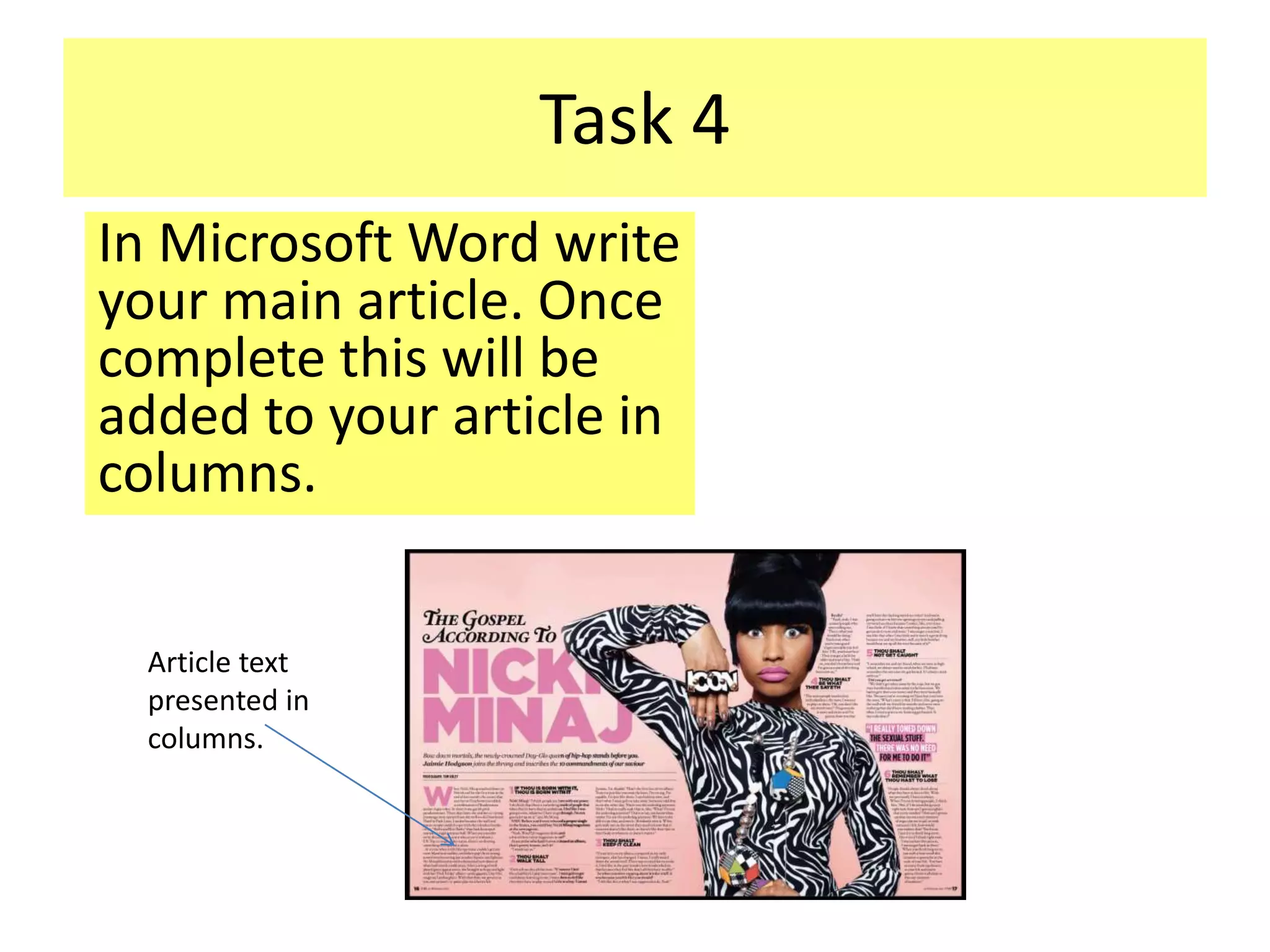 Magazine Practical Tasks 1 | PPTX