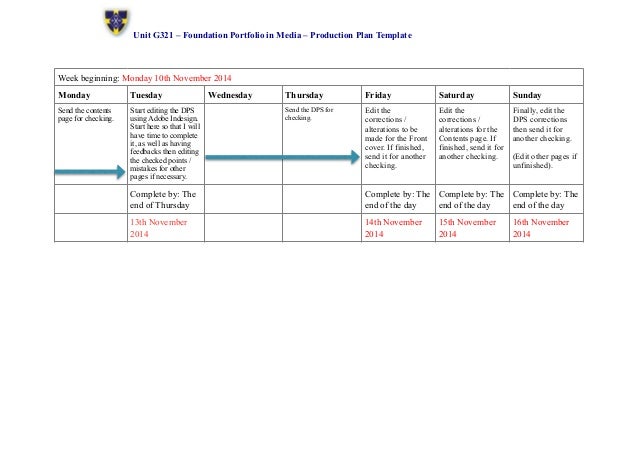magazine production plan template production plan template