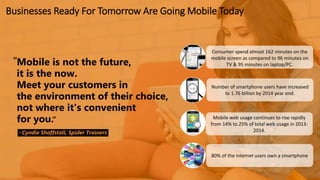 Marketers Agree On The Mobile Advantage
• The convenience of always being within
arm’s reach means that it’s often the fir...