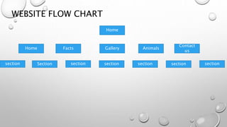 WEBSITE FLOW CHART
Home
GalleryFactsHome Animals
Contact
us
Section section section section section sectionsection
 
