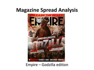 Magazine Spread Analysis
Empire – Godzilla edition
 