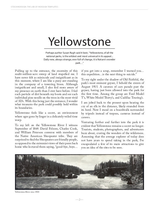 thesis statement for yellowstone national park