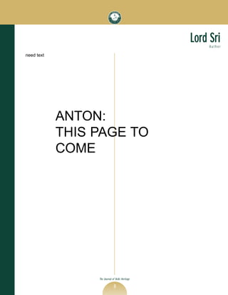 Lord Sri
                                                      Author

need text




            ANTON:
            THIS PAGE TO
            COME




                 The Journal of Vedic Heritage

                              8
 