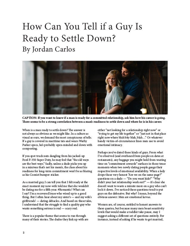 How Can You Tell if a Guy Is Ready to Settle Down?
