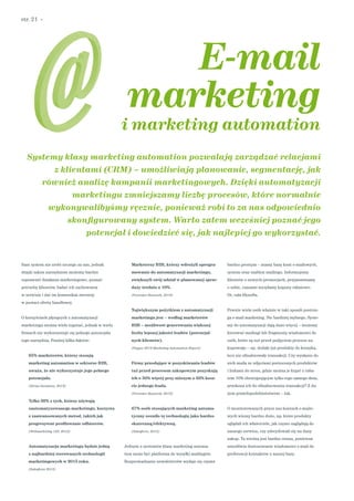str. 21 ·
E-mail
marketing
i marketing automation
Sam system nie zrobi niczego za nas, jednak
dzięki takim narzędziom może...
