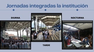Jornadas integradas la institución
DIURNA
TARDE
NOCTURNA
 