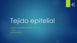 Tejido epitelial
MAGDA CATHERIN POVEDA CASTILLO
1MHB
INFORMÁTICA
 