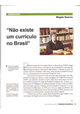 Magda Soares não Existe Currículo no Brasil