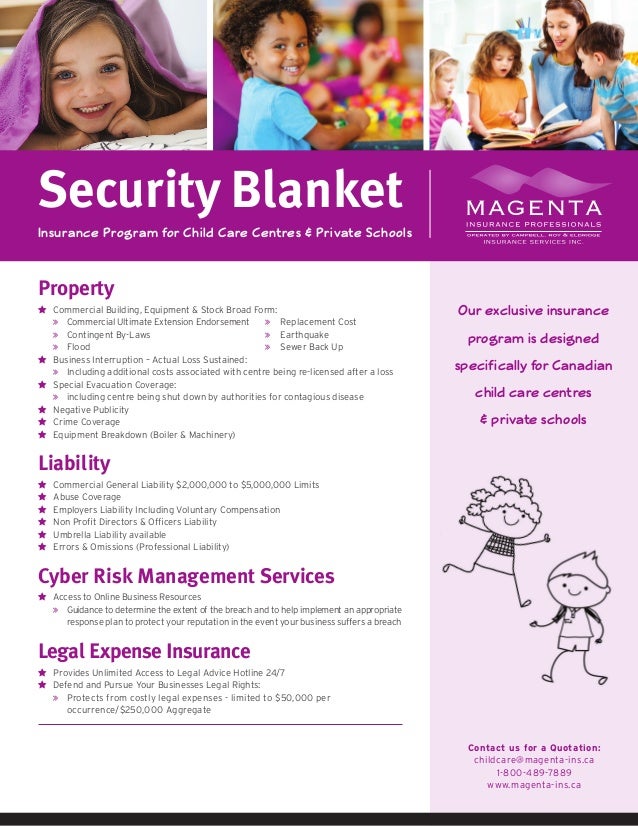 Security Blanket Insurance For Canadian Child Care Centres