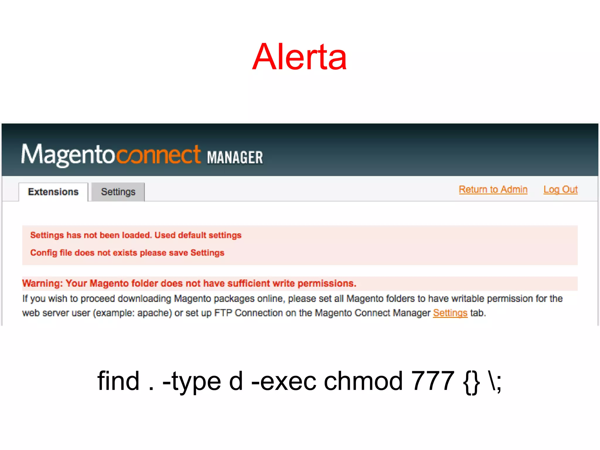 Alerta




find . -type d -exec chmod 777 {} ;
 