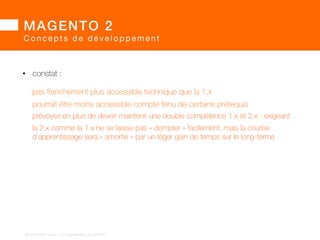 MAGENTO2!
Conceptsdedéveloppement
 