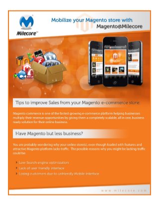 Mobile Friendly Website,Mobilized Magento Ecommerce store, Mobile Website Design at Milecore