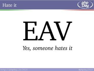 Hate it




          EAV
          Yes, someone hates it
 