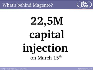 What's behind Magento?


          22,5M 
         capital 
        injection        th
            on March 15  
 