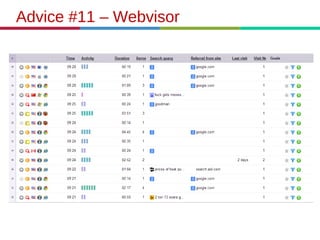 Advice #11 – Webvisor
 