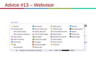 Advice #13 – Webvisor
 