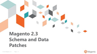 © 2019 Magento, Inc. Page | 1
Magento 2.3
Schema and Data
Patches
 