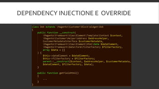 DEPENDENCY INJECTIONE E OVERRIDE
 