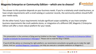 Magento Community Example Magento 2 Community Vs Enterprise Edition Comparison | PPTX